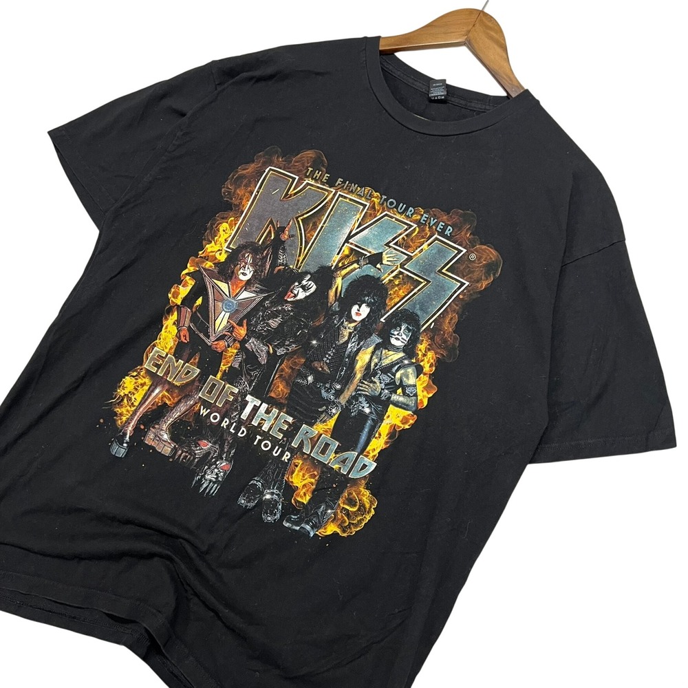 KISS End of the Road World Tour T-Shirt Black XL Graphic Band Tee Rock Concert